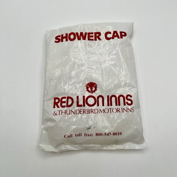 Vintage Red Lion Inns & Thunderbird Motor Inns Hotel Shower Cap Sealed Toiletry - Picture 1 of 2